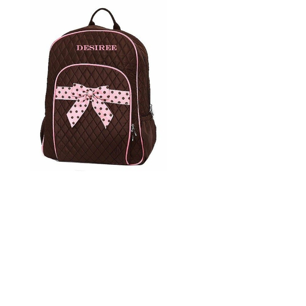 Belvah Quilted Backpack Brown Pink Large Spacious Pockets NWT